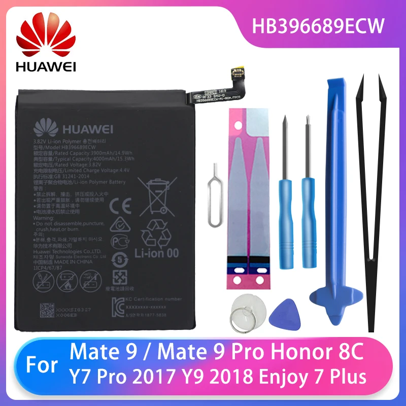 

Original Huawei Mate 9 / Mate 9 Pro Honor 8C / Y7 Pro 2017 Y9 2018 Enjoy 7 Plus Phone Battery HB396689ECW 4000mAh Free Tools