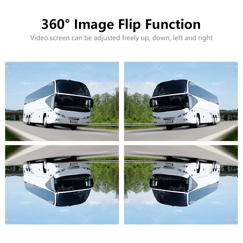  Jansite 9 inch Car Monitor HD Display 2 video input IP67 Waterproof Backup cam Image Flip 12-24V Tr