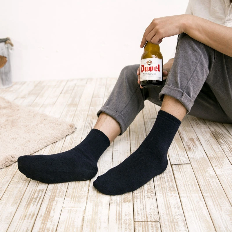 Утолщенные теплые мужские зимние повседневные носки в деловом стиле, 5 пар высококачественных мужских носков в деловом стиле, черные носки для мужчин, подарок