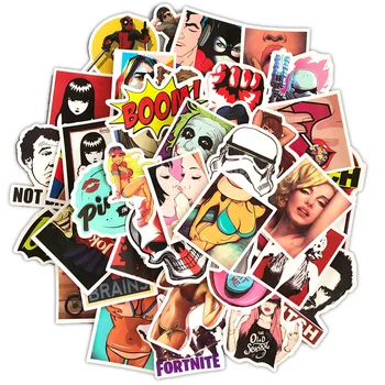 

50pcs Tease Vulgar Sexy Beauty Girls Stickers Pvc Waterproof Laptop phone Skateboard Luggage Decals For DIY Computer Sticker