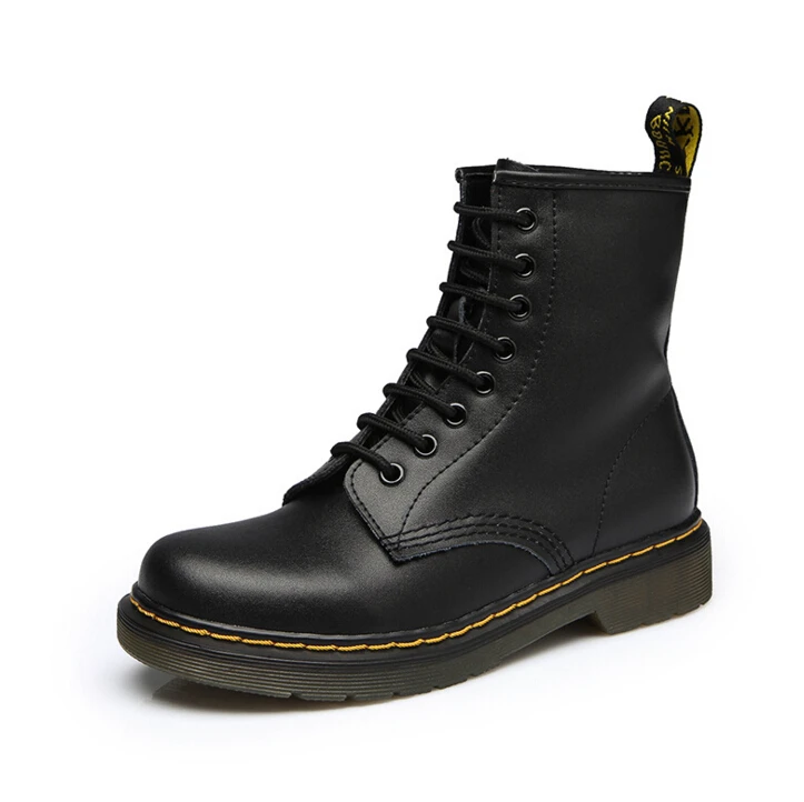 Г., женские ботинки из спилка наивысшего качества Dr boots, обувь осенне-зимняя мотоциклетная обувь с высоким берцем женские зимние ботинки ST50 - Цвет: black