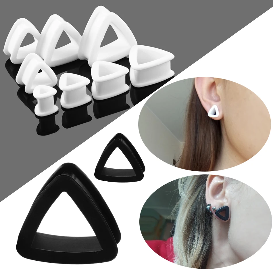 Silicone Flesh Tunnel Plug triangle Piercing Triangle Flexible Extra Soft Soft