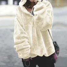 

2021 Autumn Fashion Casual Hooded Plush Irregular Zipper Pullover Warm and Comfortable Women's Pullover Jacket Warm Winter Coat