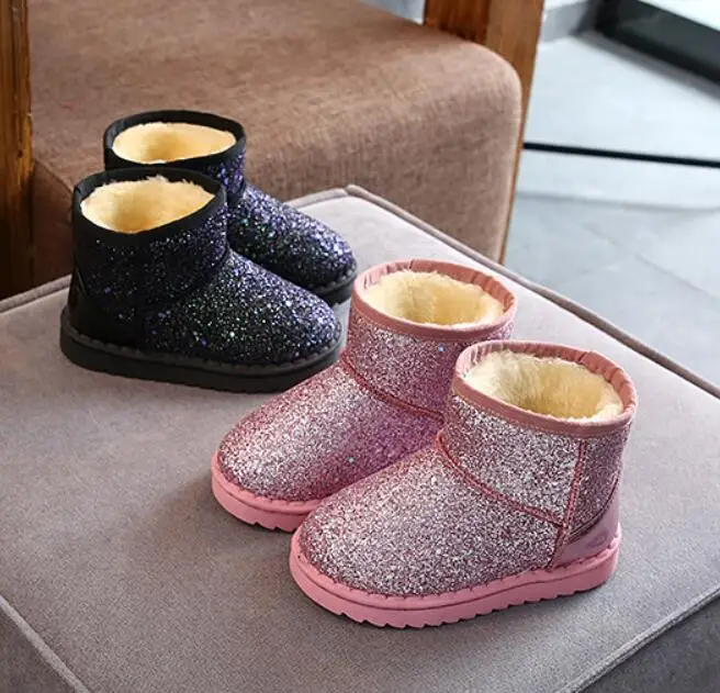 

2019 winter child snow boots female male martin boots fashion leather boots baby cotton-padded sport shoes free shipping