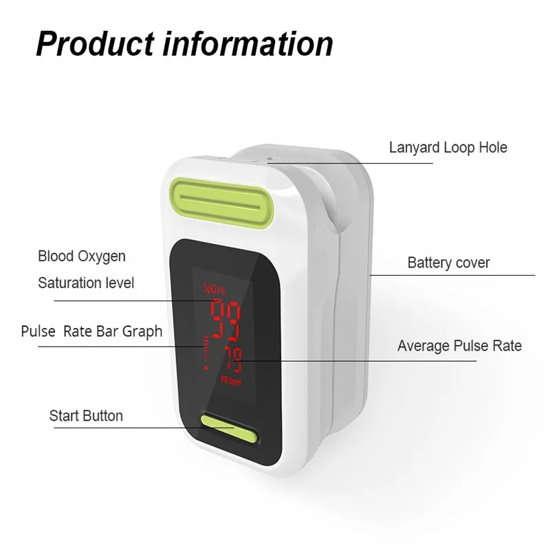 Зажим для пальца Пульсоксиметр YK-83 бытовой светодиодный экран оксиметр данные Пульсоксиметр