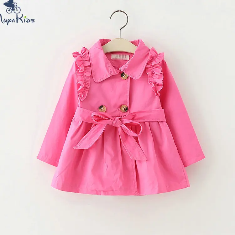 Girls jacket autumn fashion children's clothes Children's Windbreaker Outerwear girl Trench coat kids jacket - Цвет: rose red