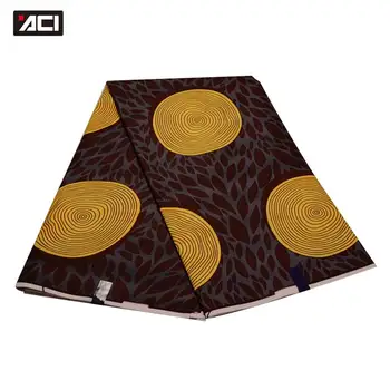 

ACI 6 Yards Ankara African Wax Prints Fabric New Fashion Veritable Wax Tissu Africain Ankara Print Fabric Polyester For Dress