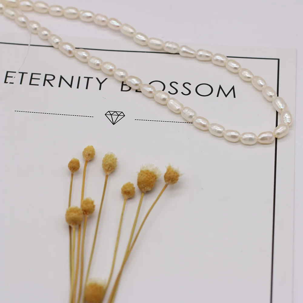 Real Natural Freshwater Pearl Rice Beads Loose Pearls Bead For DIY Charm Bracelet Necklace Jewelry Accessories Making 3-3.5mm