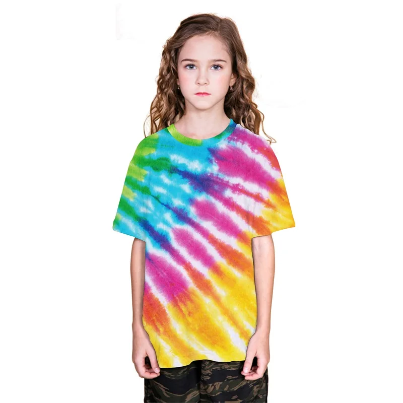 TB100081 LEAPPAREL/Летняя футболка с 3D принтом для мальчиков и девочек Модная Детская уличная одежда с короткими рукавами и круглым вырезом топ с рисунком, футболка, детская одежда - Цвет: TB100081