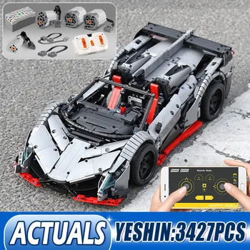 

3427PCS MOC RC Car The Veneno Roadster Power Function Car Building Blocks Bricks Kids Technic Toys Christmas Gifts