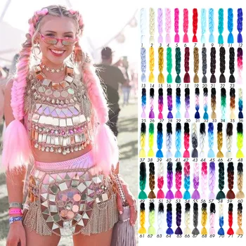 

LANLAN Jumbo Braids Hair Accessories Long Ombre Jumbo Synthetic Braiding Hair Crochet Blonde Grey Extensions African Viscera