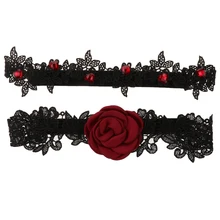 2 шт. кружева розы подвязки невесты Свадебные Подвязки стрейч Подвязки Пояс Свадебный костюм невесты Аксессуары