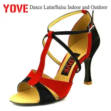 YOVE стиль LD-3024 танцевальная обувь Бачата/Сальса Танцевальная обувь женская танцевальная обувь