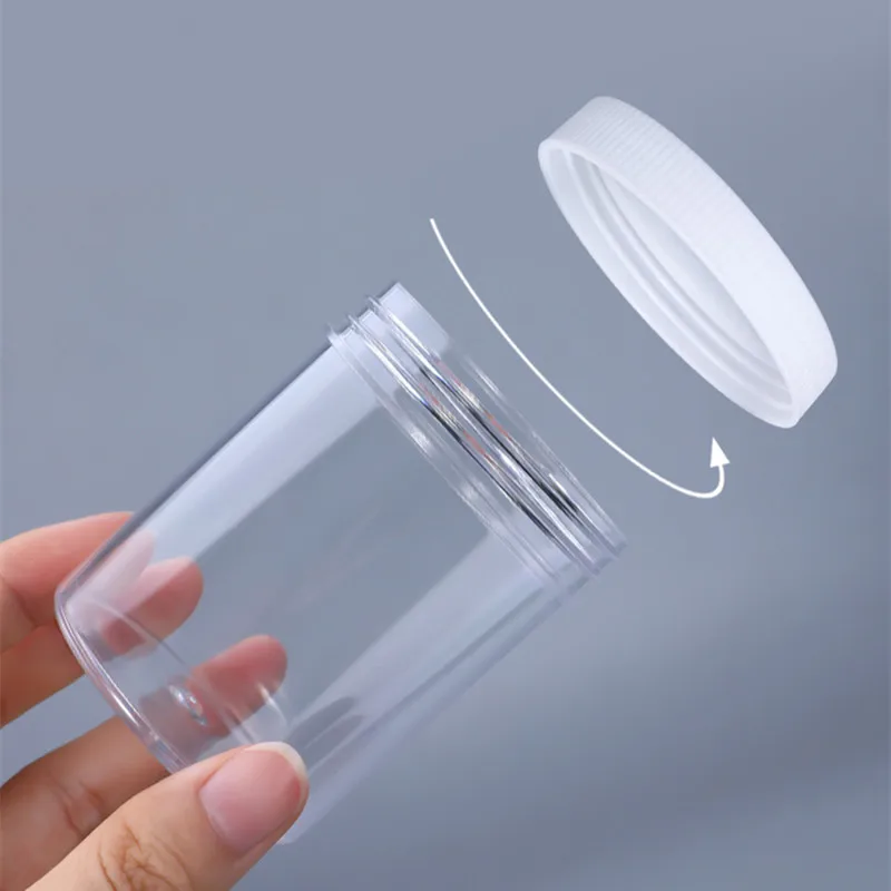 10pcs Of 100ml Empty Large Mouth Refillable White Plastic Jars With Lids  Round Containers For Slime, Beauty Products, Cream - Refillable Bottles -  AliExpress