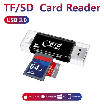 

3 In 1 SD TF Card Reader iOS Micro USB 2.0 Android Multi-system Compatible Adapter Portable Card Reader For iPhone Samsung iPad
