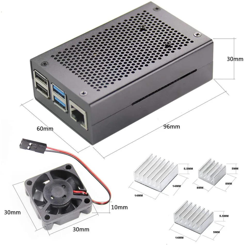 Raspberry Pi 4 Модель B черный темно-серый чехол из алюминиевого сплава корпус