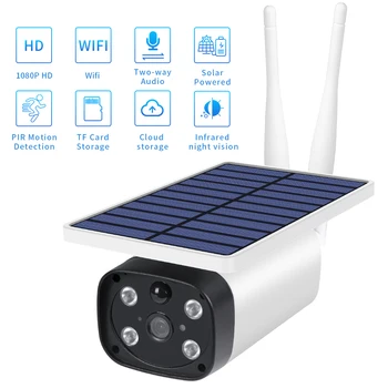 

1080P Solar Security Camera Wireless IP Camera Outdoor IP67 Waterproof IR Night Vision PIR CCTV Wireless Security IP Camera
