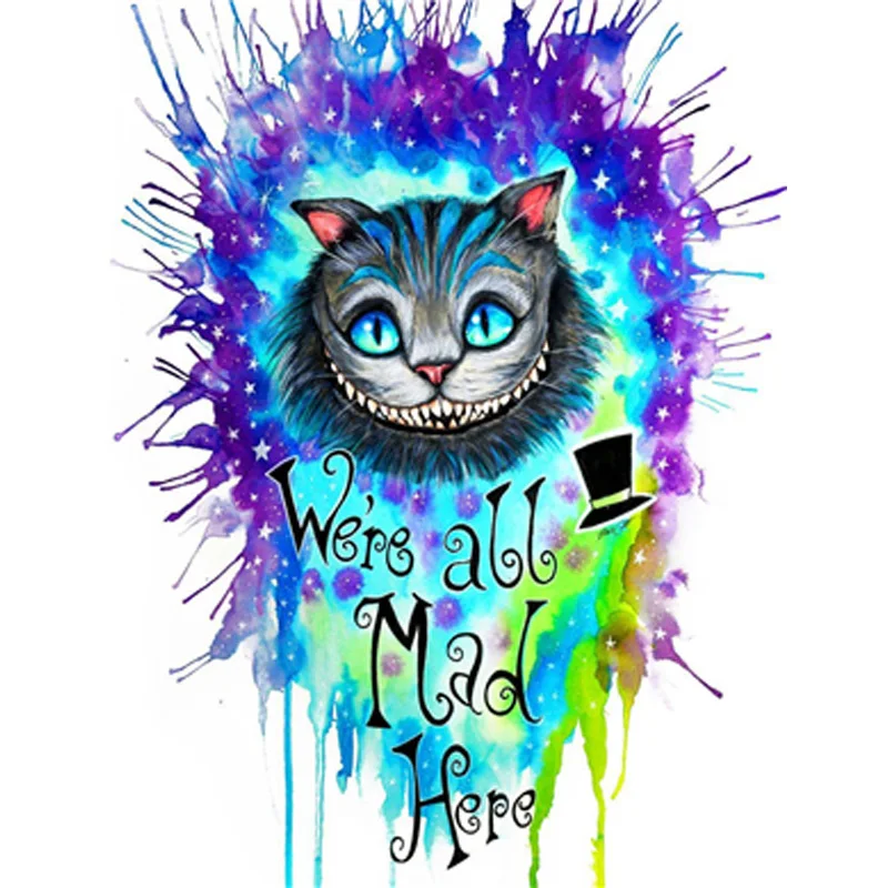 

5D DIY Diamond Embroidary Full Round Drill Mosaic Cross Stitch Colorful Cat 3D Diamond Painting kit Sticker Home Decor TY229