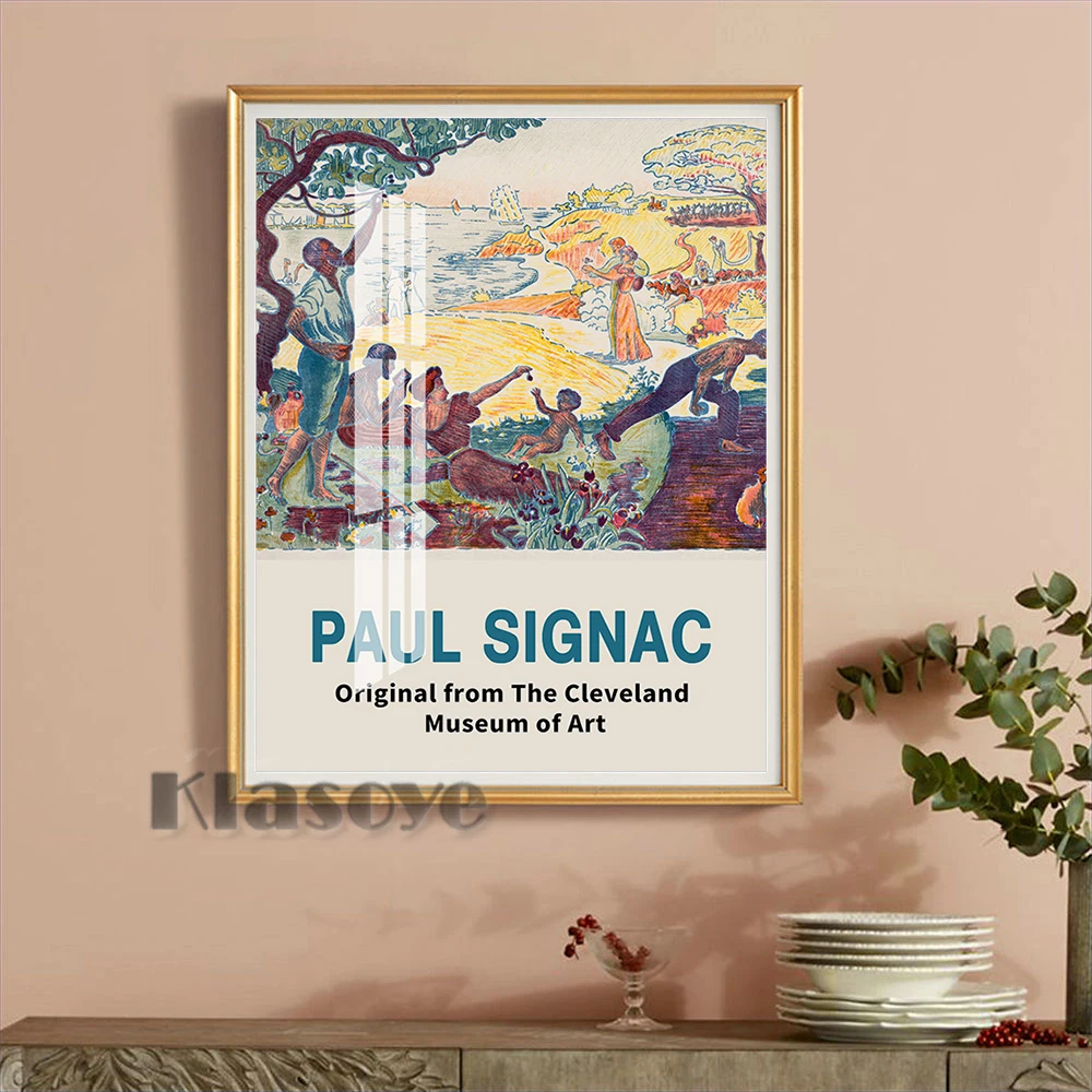 Paul Signac Pointillismo Exhibition Museum Poster Tempo Armonico Canvas Painting Gallery Art Prints Wall Picture Home Decor Gift