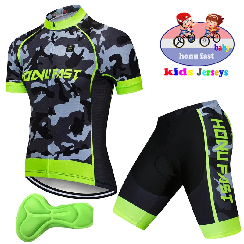 1 ropa ciclismo, брендовые Детские велосипедные Джерси шорты, детская одежда для велоспорта для мальчиков и девочек, Быстросохнущий комплект с короткими рукавами, Ropa bicicle - Цвет: 1
