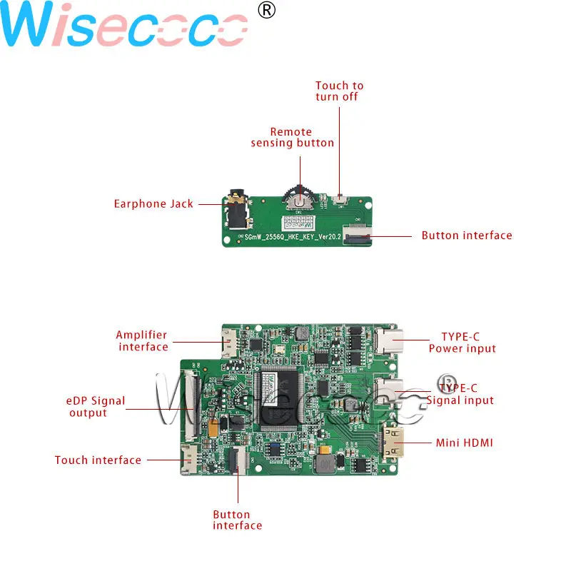 Wisecoco 13,3 дюймов 1920 × 1080 FHD ips тонкий lcd Дисплей eDP TYPE-C плата контроллера HDMI