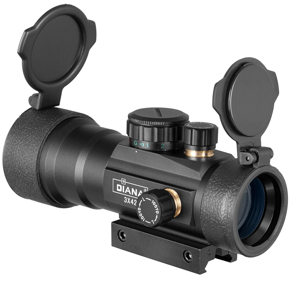 Red Dot Sight Rifle Scope DIANA 3X44 Green Red Dot Sight 2X40 Red Dot 3X42 Tactical Optics Riflescope Fit 11/20mm Rail 1X40 Rifle Sight For Hunting