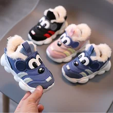Bebê menina botas de neve sapatos criança sapatilha crianças desenhos animados inverno quente pele à prova dlittle água plutônio couro little boy criança borracha bota