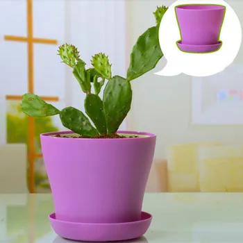 

1pcs Mini Square Plastic Plant Flower Pot Home Office Decor Planter Colorful With Pots Trays Green Plant Artificial cheap