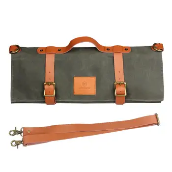 

Outdoor Camping Chef Cutter Roll Bag Waterproof Canvas Large Western Food Cutter Storage Bags Tableware Carrier For Picnic Bento