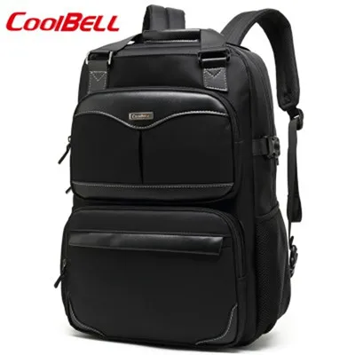 BLACK COOLBELL рюкзак 17 дюймов рюкзак для ноутбука многофункциональный бизнес рюкзак модный рюкзак для путешествий студенческие рюкзаки - Цвет: BLACK