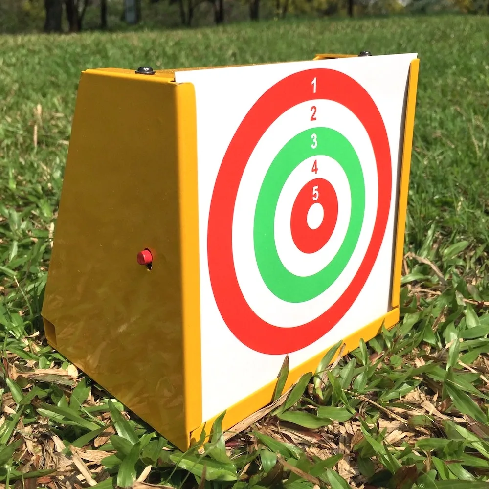 

Yellow Pellet Trap with 2 Red Built-in Spinner Targets+20 Rainbow Paper Targets-5.50“*5.50”