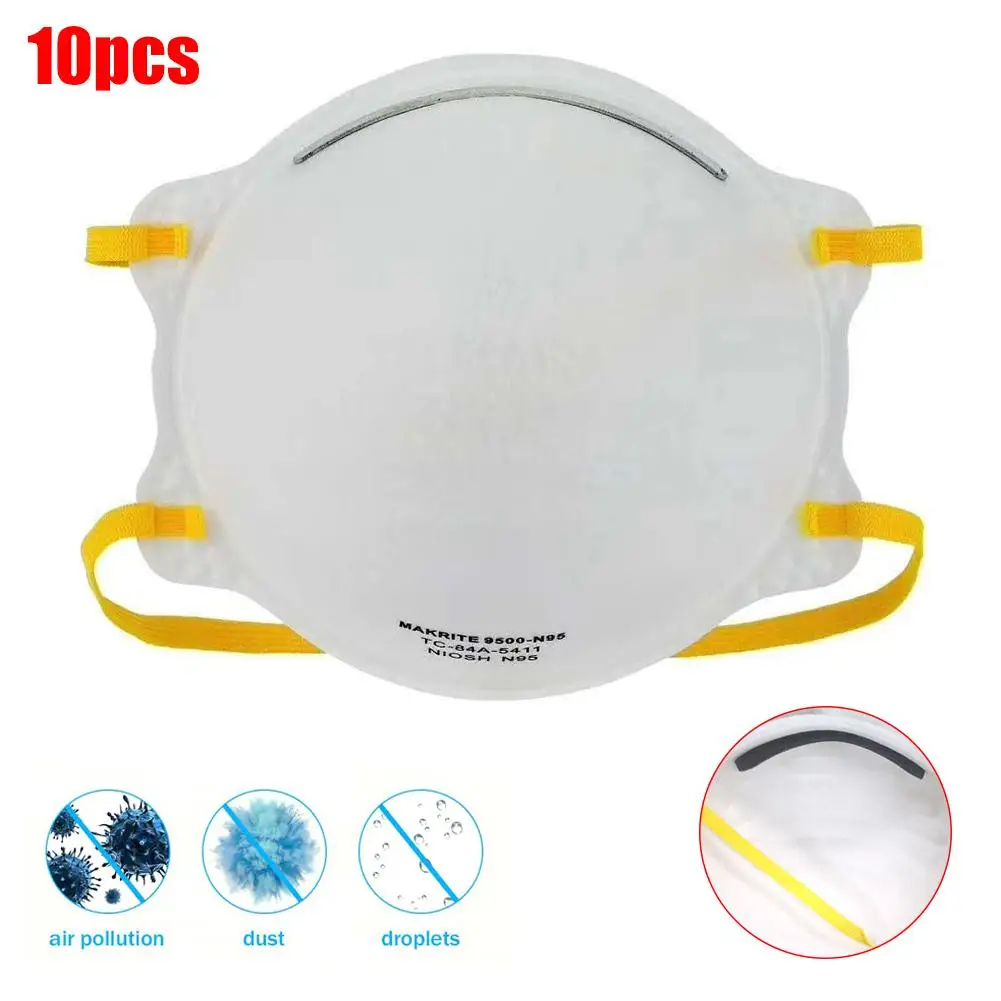 

10Pcs N95 Mask Anti Dust KN95 Face Mask 4-Layer PM2.5 Protective 95% Filtration Anti Bacteria Against Droplet Mouth Cover