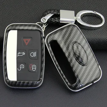 

Suitable For Key Cover For Land Range Rover Jaguar Car Key Hard Fob Chain Ring Case Cover Carbon Fiber Useful Car Accessories 07