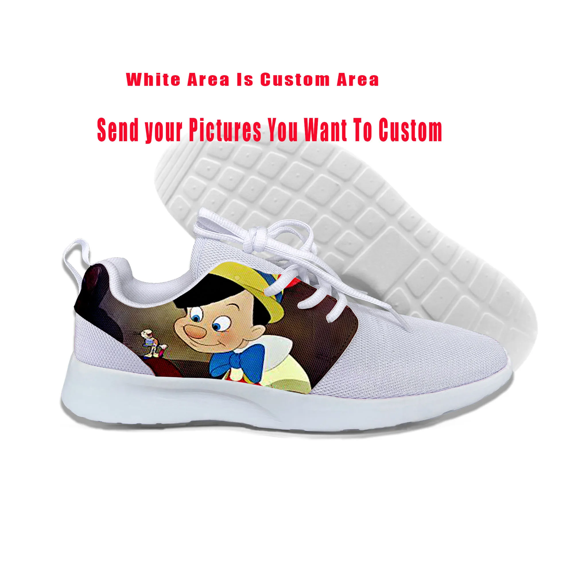 

2019 Hot Cool Fashion Summer Sneakers Handiness Casual Shoes 3D Printed Cartoon Cute Funny For Men Women Pinocchio