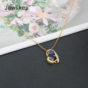 

Jewlikee Necklace with Birthstone 925 Sterling Silver with Rose Gold Plated Pendant Jewelry Gift for Women