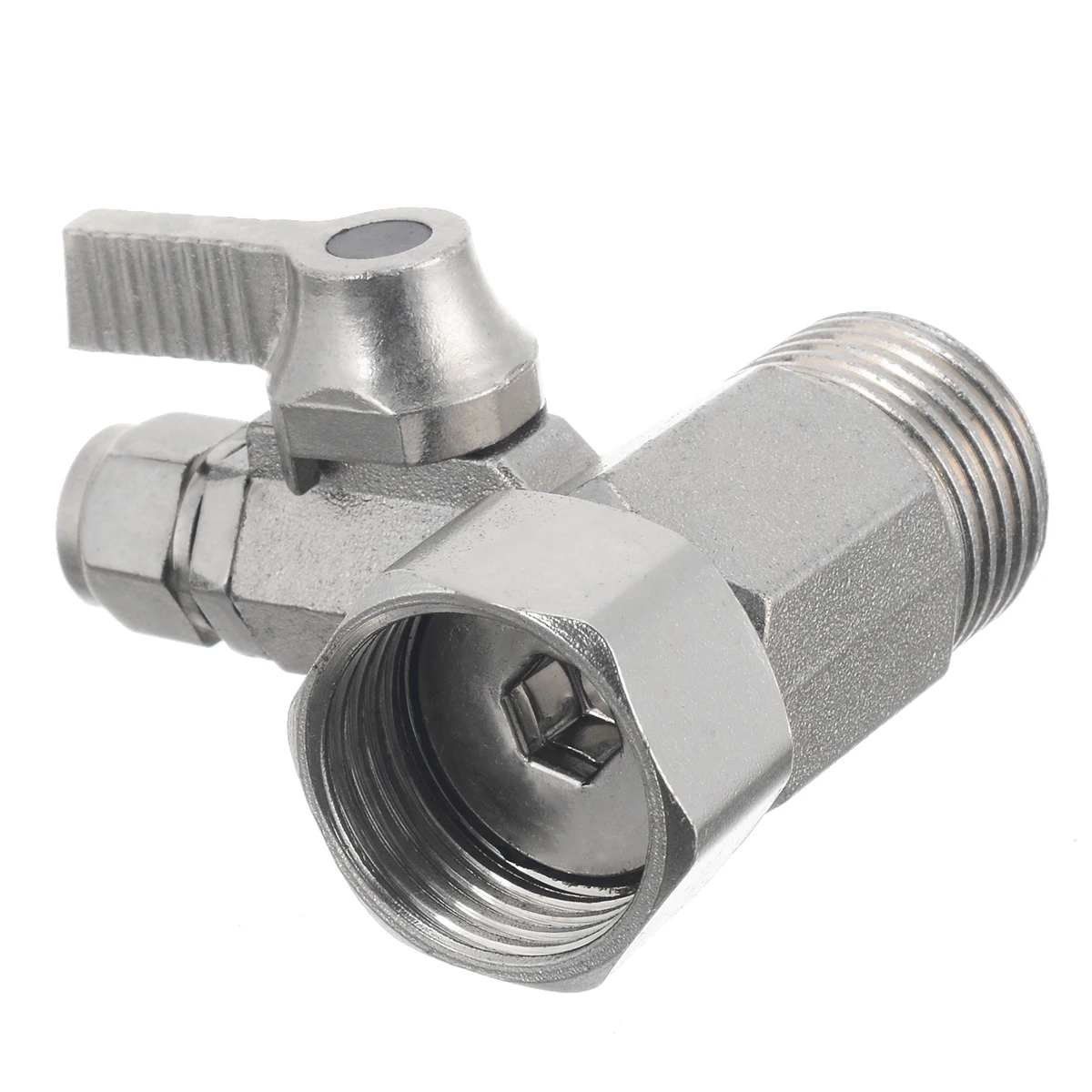 RO Feed Water Adapter 1/2'' to 1/4'' with Shut-off Ball Valve Tap Tee Connector Faucet Tap Plumbing Tool