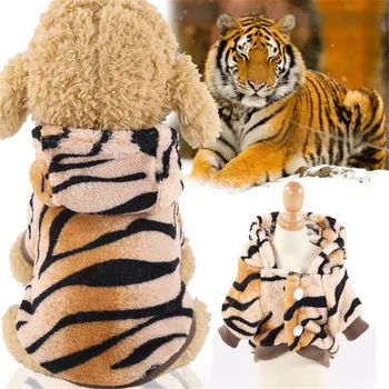 

Pet Dog Costume Cat Clothes For Pets Dogs Cats Halloween Costume Cosplay Tiger Warm Two Leg Coat gatos mascotas Drop Shipping