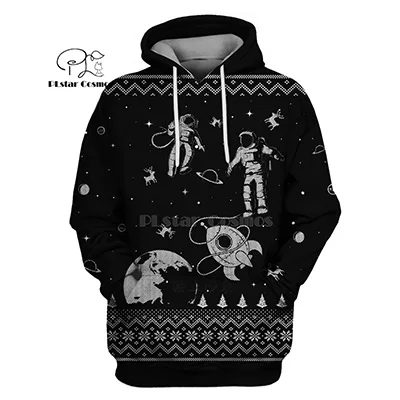 hoodies PLstar Космос космонавты Космос Рождество Олень 3d толстовки/Толстовка зима осень Забавный Harajuku длинная уличная одежда - Цвет: hoodies