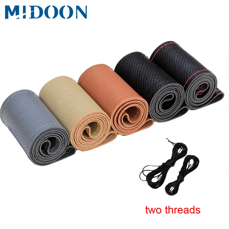 

Non-slip breathaCar Steering Wheel Cover Diameter 38cm soft Leather Braid on the Steering Wheel Cover of Car Interior Accessorie