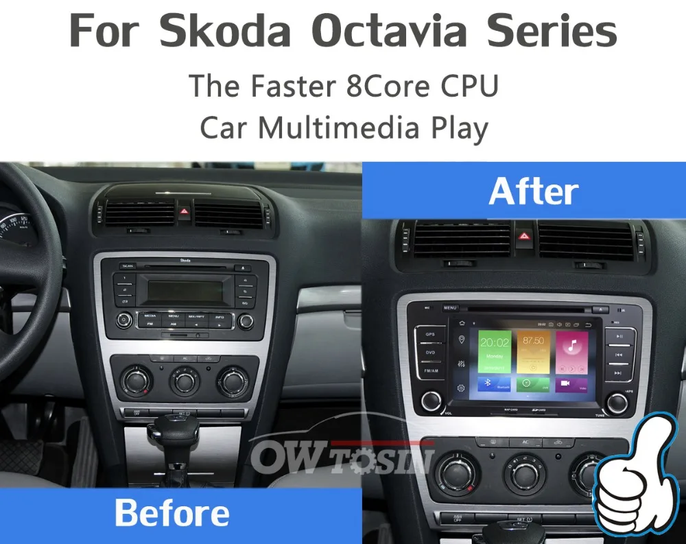 Top 7" Android 9.0 PX6 4G+64G Car DVD Player for Skoda Octavia 2009 2010 2011 2012 2013 a5 yeti Car Radio Multimedia GPS Navigation 2 Top 7" Android 9.0 PX6 4G+64G Car DVD Player for Skoda Octavia 2009 2010 2011 2012 2013 a5 yeti Car Radio Multimedia GPS Navigation 2