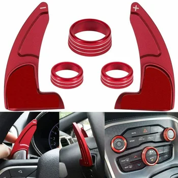 

AC Switch Knob Decoration Trim Paddle Cover For Dodge Charger 5pcs/Set Red