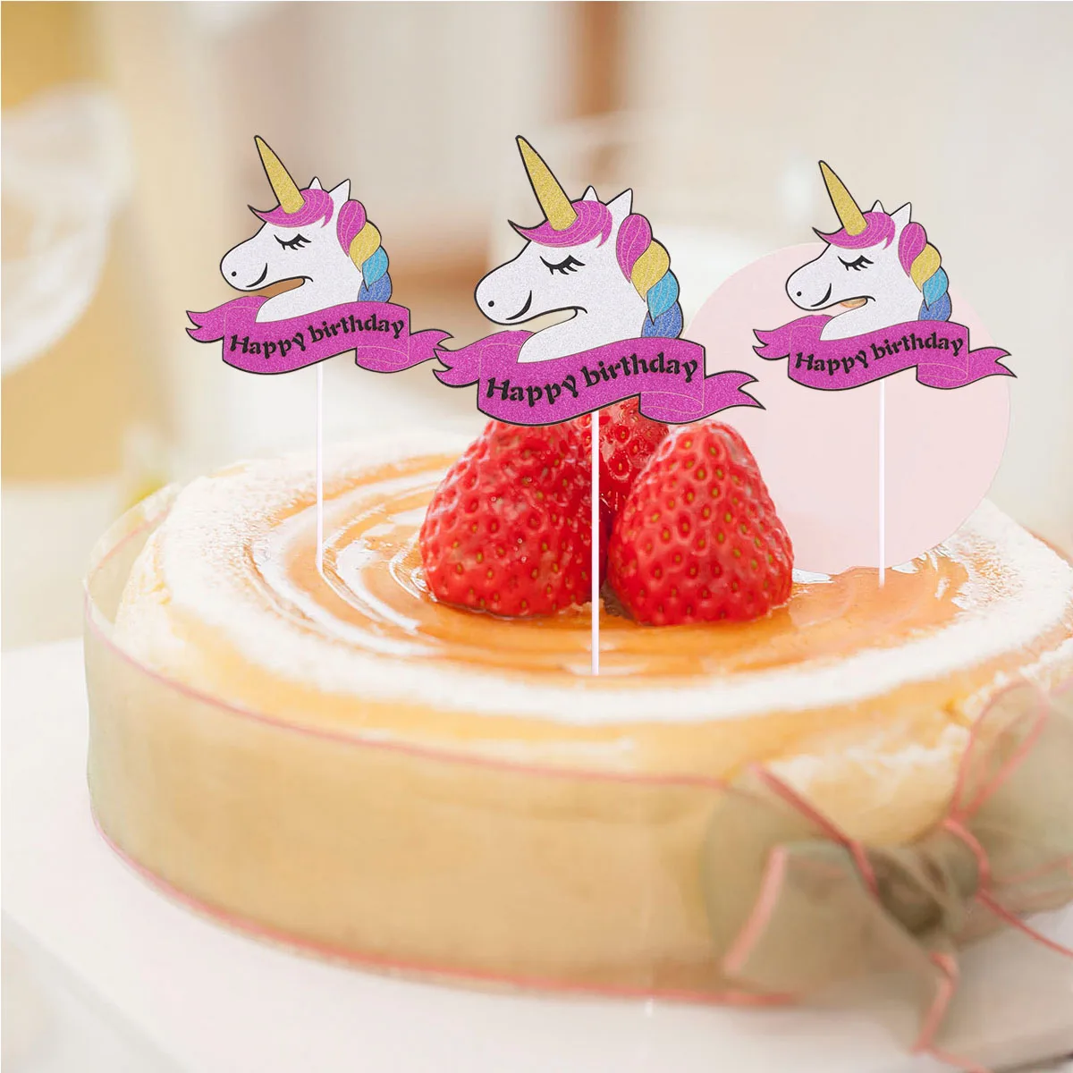 5 шт. милый Единорог торт Топпер с днем рождения украшение торта верхушка десерт