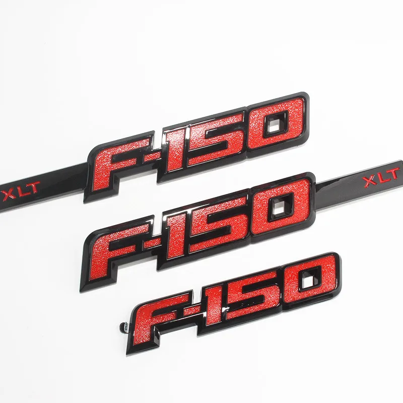 3 шт. 3D ABS XLT F150 эмблема знак, наклейка на автомобиль авто стильный значок наклейки на багажник для ford Raptor- F150 F-150 пикап - Название цвета: Red