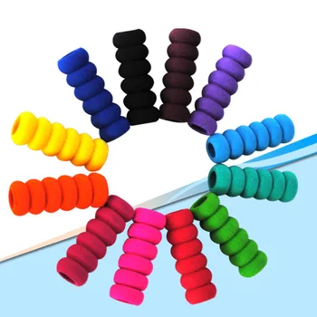 

10pcs Pencil Lightweight Ridged Non Slip Eco-friendly Handwriting Grips Hand Protection Non-toxic Foam Pen Cap
