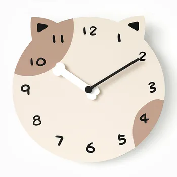 

Cartoon Cat Elk Wall Clock Fashion Personality Creative Bedroom Living Room Cute Animal Shape Silent Quartz Clock Home Decor
