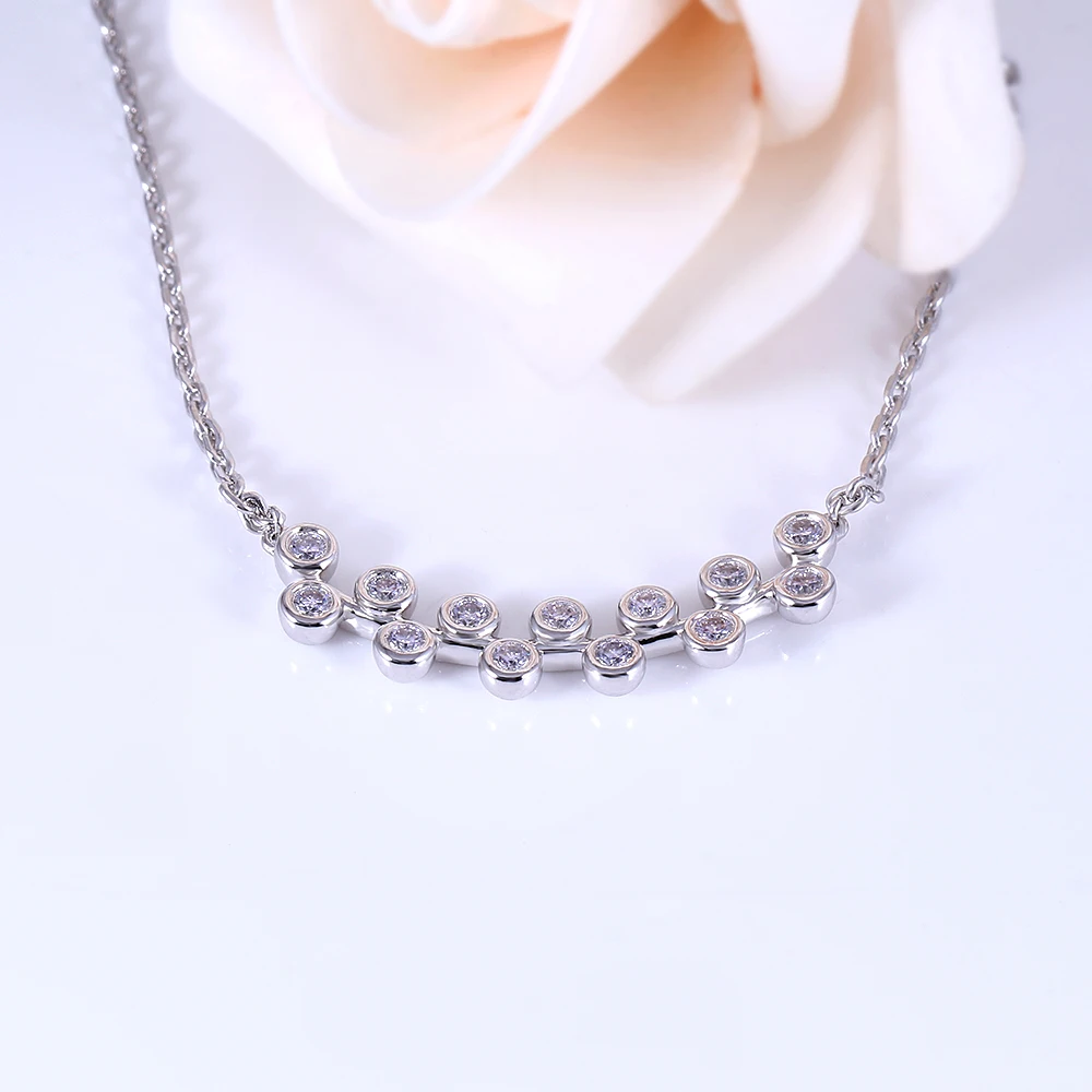 DovEggs элегантный стерлингового серебра S925 13 шт.* 2 мм GH цвет муассанитовый кулон ожерелье для женщин Свадебные подарки праздничная одежда