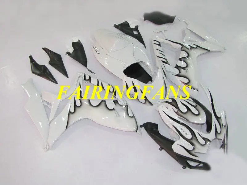Инжекторный тюнинг-пакет для GSXR600 750 K6 06 07 R 600 GSXR750 2006 2007 черный Обтекатели с пламенем Кузов+ подарки SC19