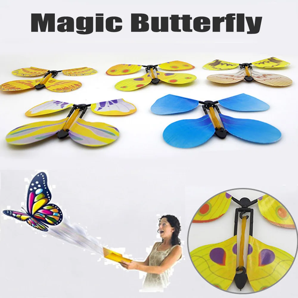 

1pcs Magic Flying Butterfly Magic Transform Into Flying Card Toy with Empty Hands Solar Butterfly Magic Trick Prop Toy #jink