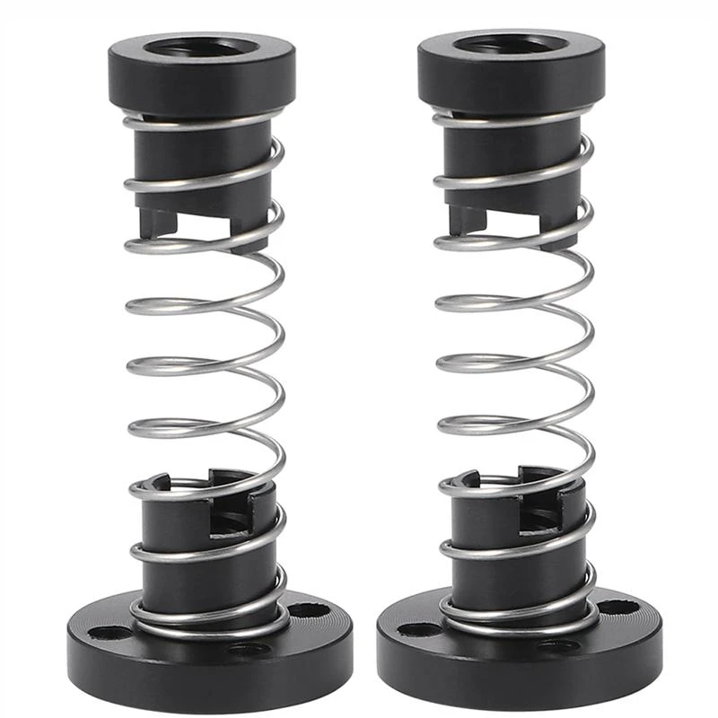 synchronous timing belt 2pcs T8 Anti Backlash Spring Loaded Nut Pitch 8mm Lead Elimination Gap POM Nut uv printer head