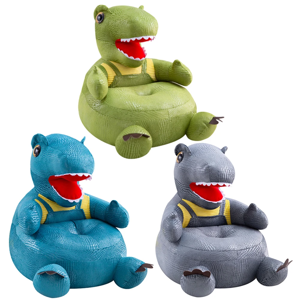 Funda lavable con dibujos de dinosaurios para asiento de bebé, funda para silla sin relleno, de felpa, para aprender a sentarse